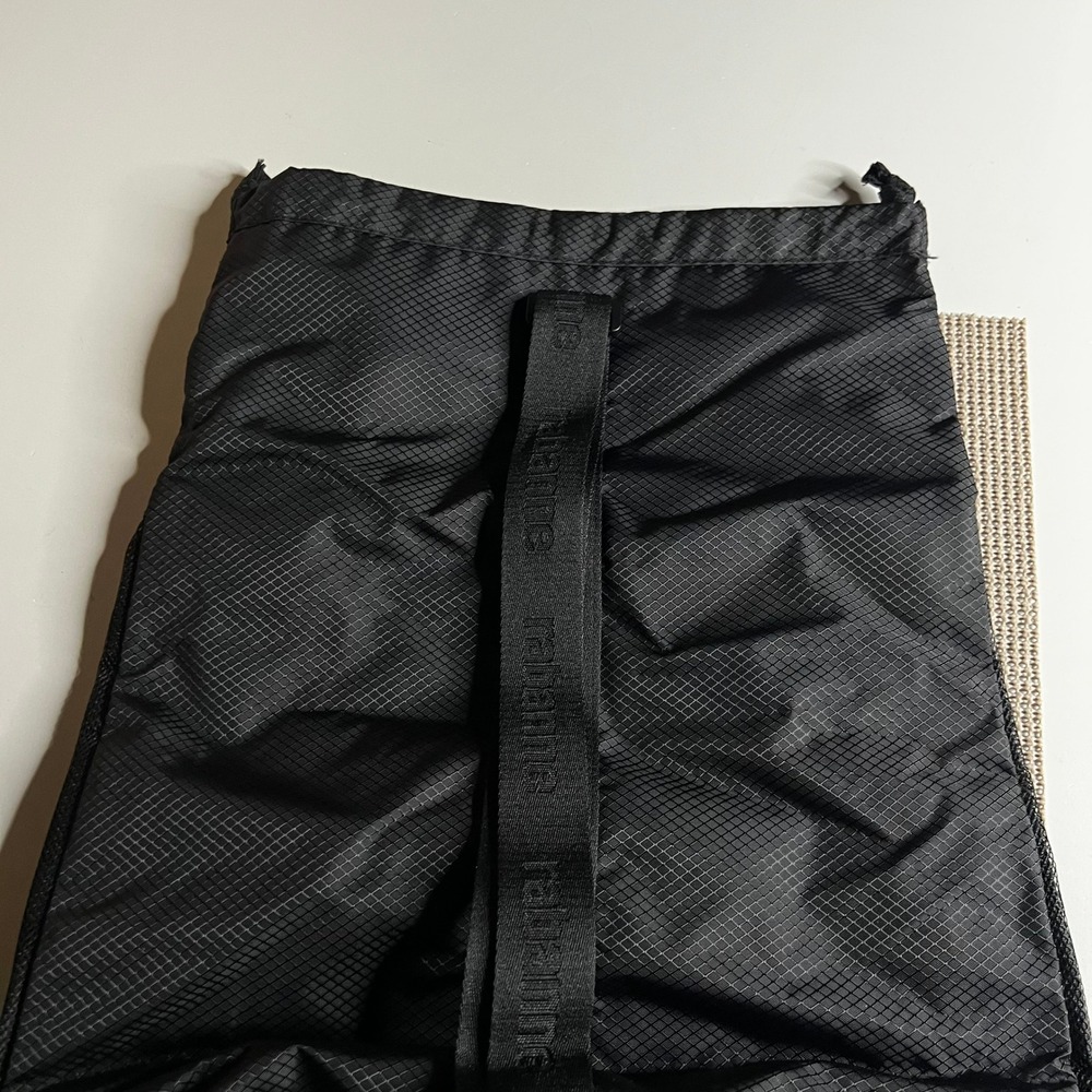 Paco Rabanne Invictus Black Ripstop Drawstring Backpack Gym Bag Rabanne Logo - Picture 5 of 8